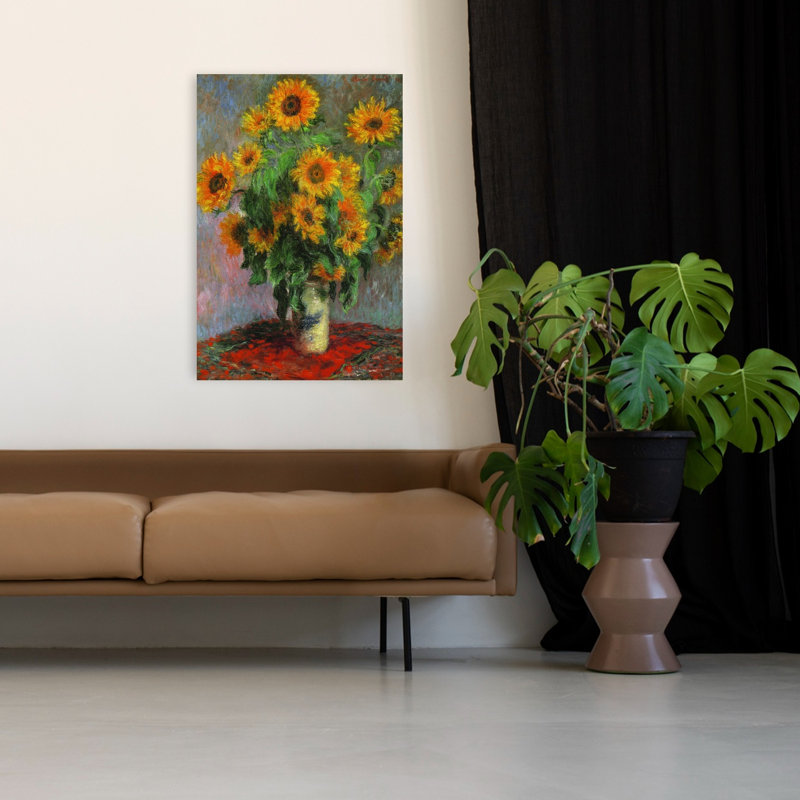 Tournesols, tournesol dramatique coloré coloré 1889, impression murale, H 48 po x l 32 po
