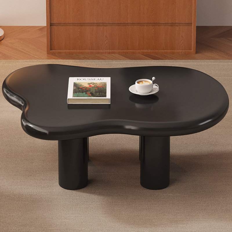 Modern Cloud Black Coffee Table with 4 legs for Living Room,Bedroom, Black