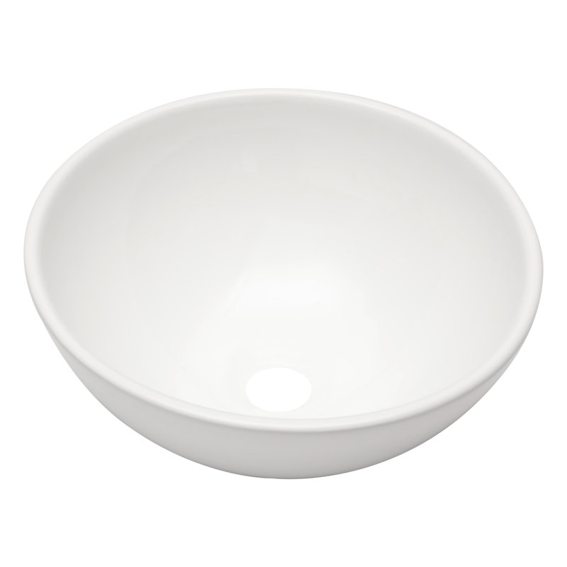 Lavabo de salle de bain vasque circulaire en céramique blanche 13 po x 13 po L 13 po x l 13 po