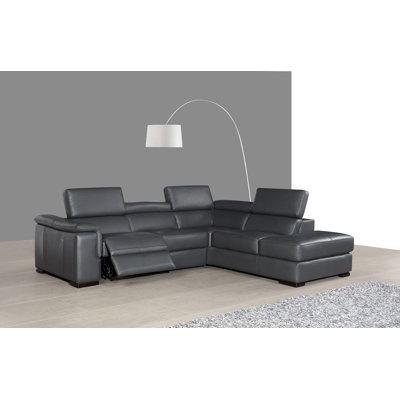 Briannalee Leather Power Reclining L-Shaped Sectional