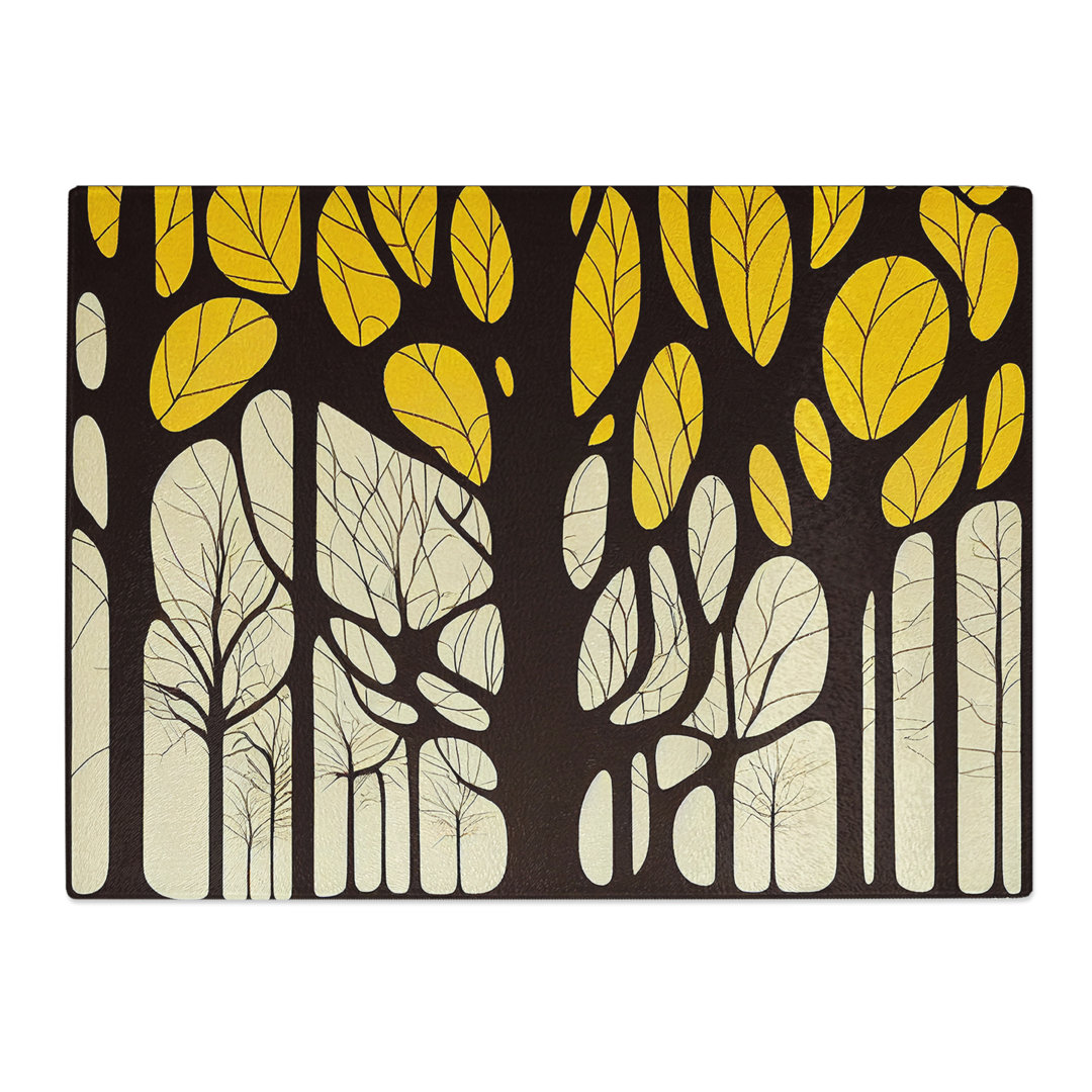 Irresistible Abstract Trees  Glass Chopping Board