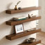 Ensemble de 4 tablettes murales flottantes en bois pour la salle de bain, la cuisine et le salon-1065745053