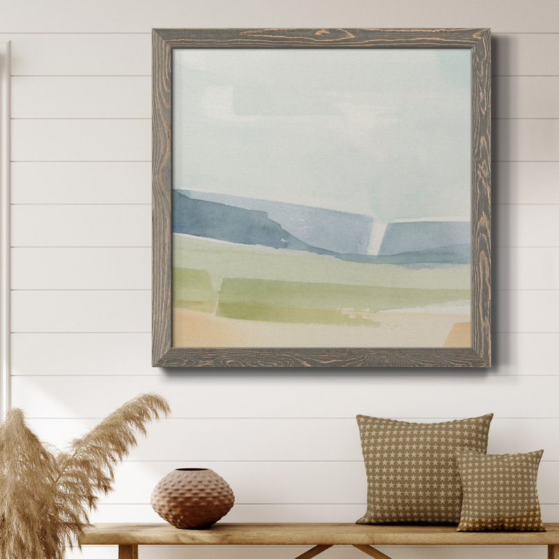 Toile encadrée Pastel Slopes II-Premium - prête à être accrochée, H 27,5 po x l 27,5 po x P 1,5 po, gris