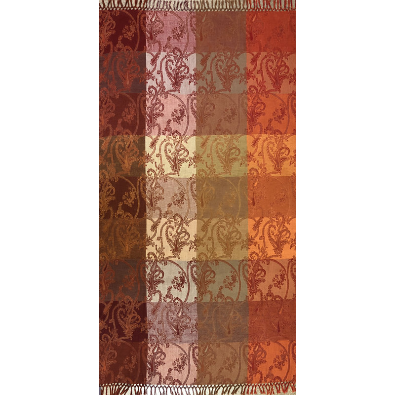 Hand Woven Throw Blanket, Red/Orange