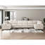 Mobilier de salon siège d'angle beige avec rangement en tissu velours côtelé 1 pièce modulaire-781481351