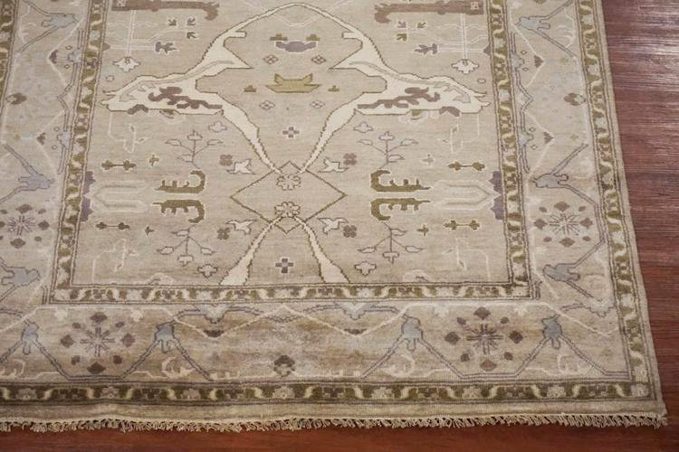 Tapis de couloir 6x18 brun clair Oushak