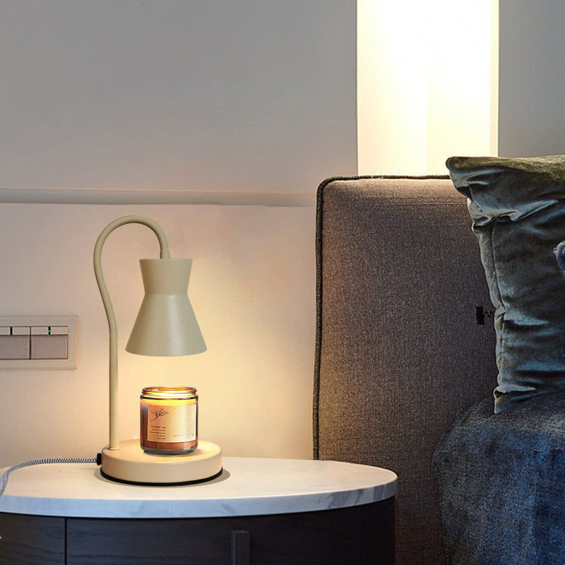 Lampe de table en métal Mandia, Beige clair