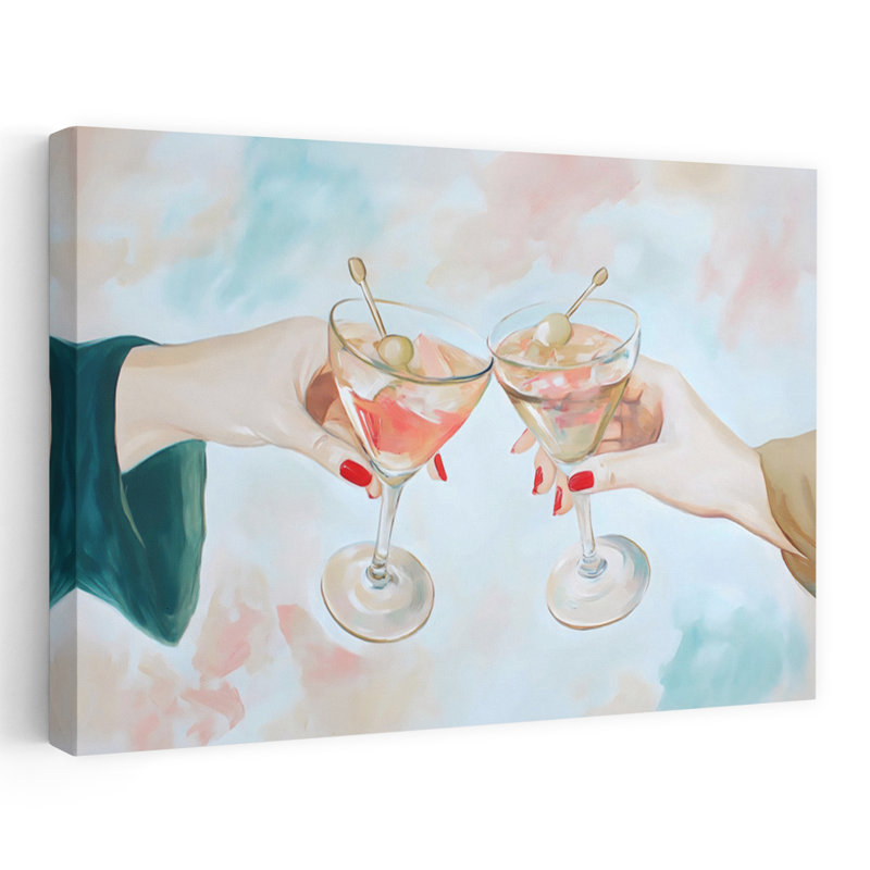 A Toast Abstract, art mural contemporain, 16" H x 24" W