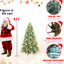 Arbre de Noël 7,5 pi avec teinte bleue, 550 lumières DEL blanc chaud, 2148 pointes, assemblage rapide, aspect naturel