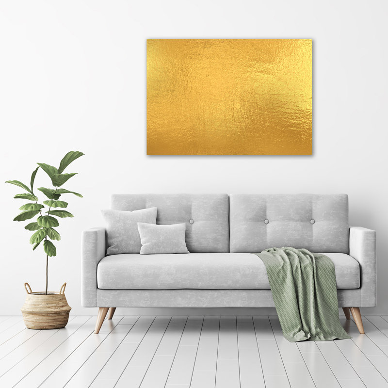 Golden Foil Background - No Frame Print on Glass