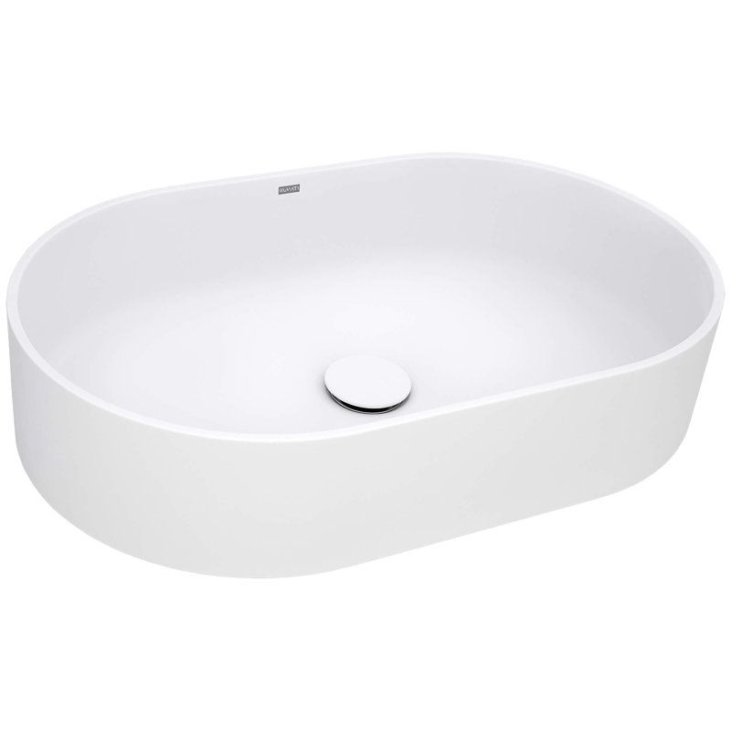 Lavabo vasque de salle de bain moderne à surface solide de 23 pouces Ruvati EpiStone, Blanc