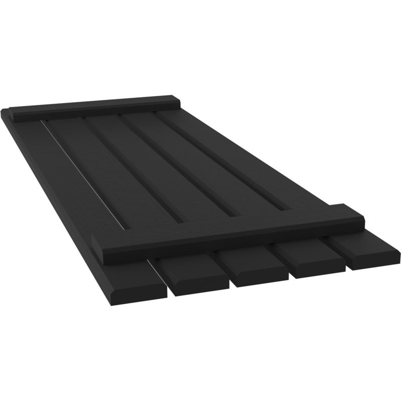 Americraft (2 Batten) Spaced Board-n-Batten Shutters (Per Pair), Black, 19 1/2", 37"