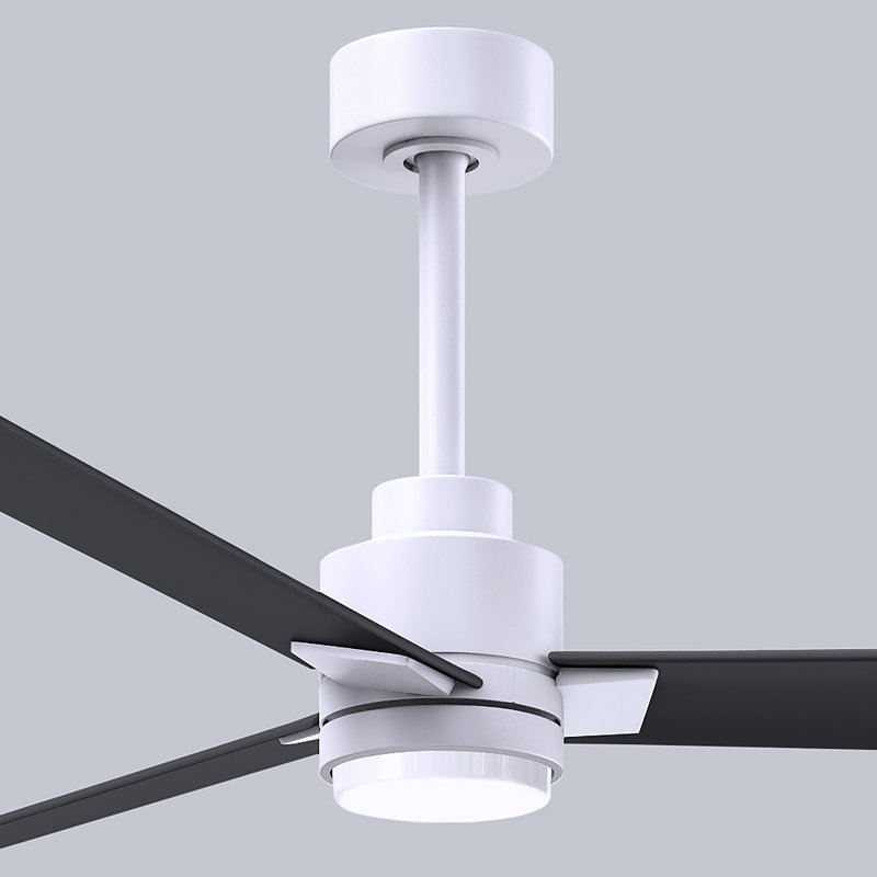 Ventilateur de plafond Alessandra, Noir mat, Blanc mat, 72"