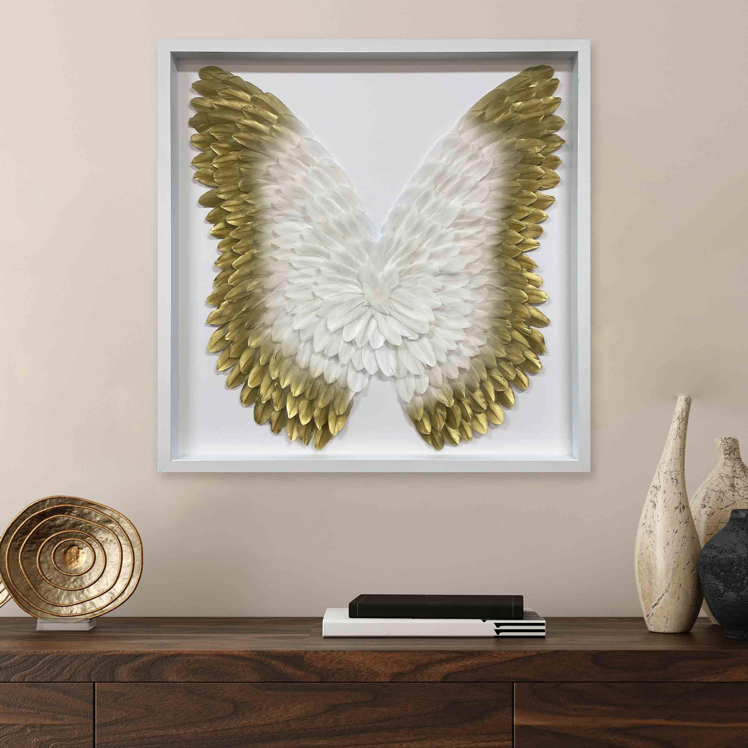  Sense Canvas Gold Angel Wings Canvas Art - Modern