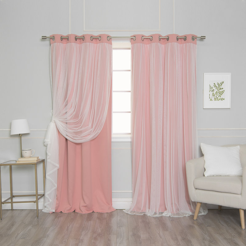 Yacine Blackout Single Curtain Panel, Coral