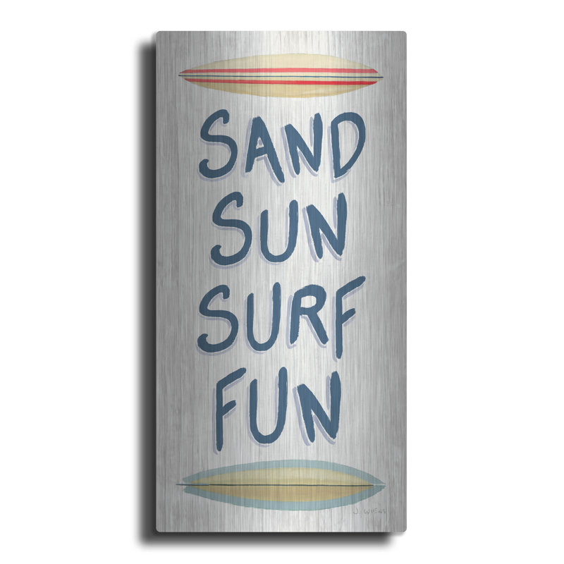  «Beach Time 5 Fun» par James Wiens, art mural en métal, 12 po x 24 po, H 24 po x l 12 po