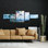Ensemble de 5 panneaux muraux - «Dancing Light at Sundown» par Meredith Howse, art mural pour salon, chambre à coucher ou bureau 