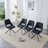 Set Of 4 Black Metal Swivel Dining Chairs With Scratch-Resistant Leather And High Back | Gift Idea-2043843711-2043843706