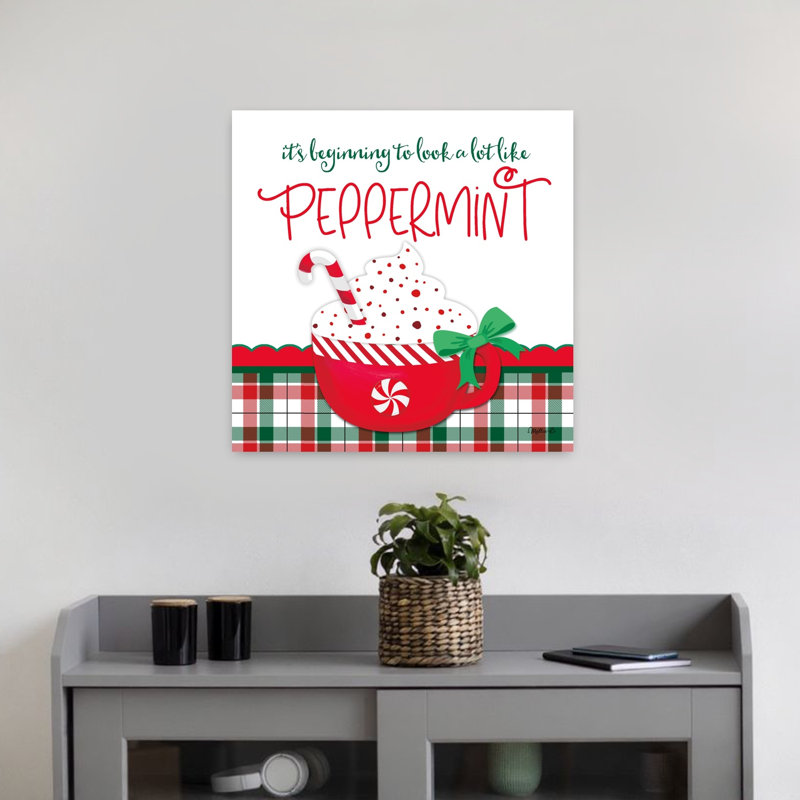 Looks Like Peppermint, art d'hiver contemporain, H 18 po x l 18 po