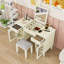 Bureau de coiffeuse avec miroir rabattable, tiroir, armoire et tabouret