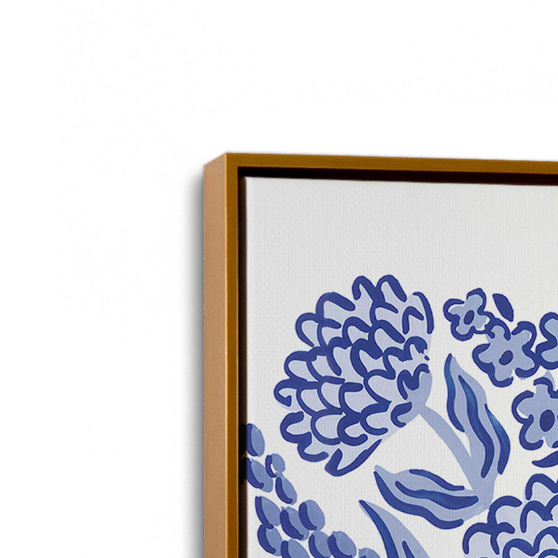 «Blue Reverie III» par Laura Marshall, reproduction d'art, H 40 po x l 30 po, Cadre flottant, Doré