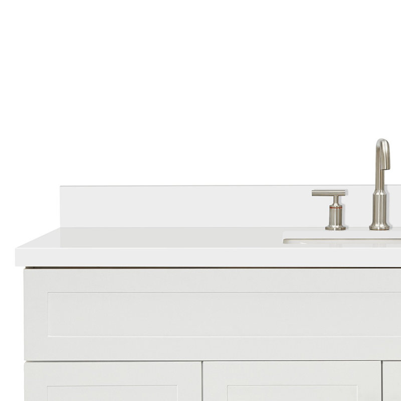 Hamlet 61'' Single Bathroom Vanity with White Quartz Top, White