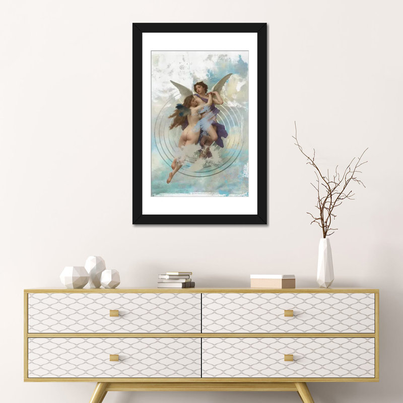 « love », impression sur toile, H 26 po x l 18 po x P 1,5 po, Toile avec cadre noir, Blanc