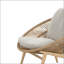 Chaise longue d'extérieur en osier brun pâle avec coussin beige, ensemble de 1-1245498363