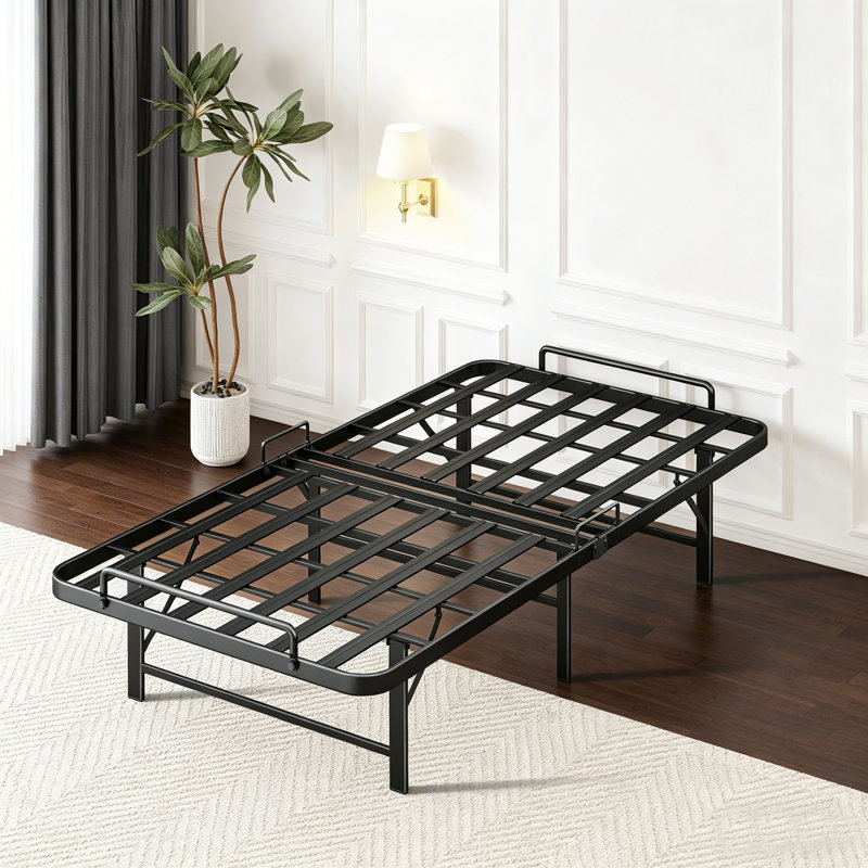 Heavy Duty Folding Bed Frame Twin Size With Sturdy Steel Slats Support, Easy Assembly, Space saving Foldable ,No box spring needed 