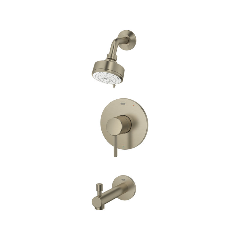 Concetto™ Tub & Shower Faucet with Rough-in Valve, Grohe Brushed Nickel