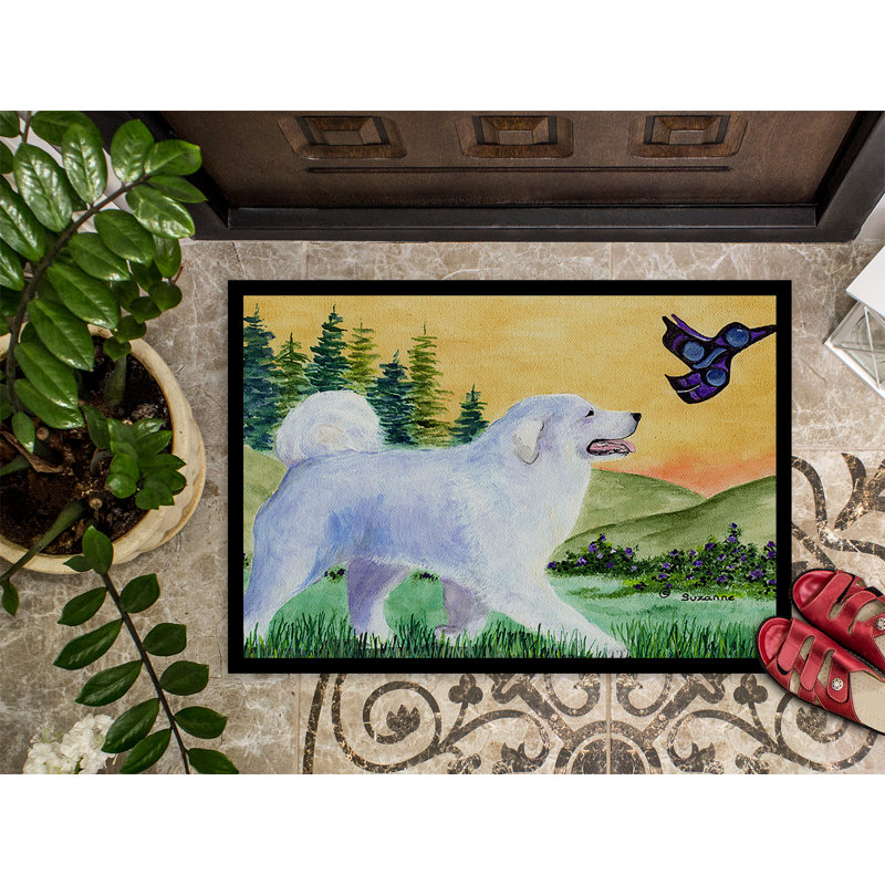 Tapis de porte d’intérieur anti-dérapant great pyrenees, Rectangle 1 pi 6 po x 2 pi 3 po