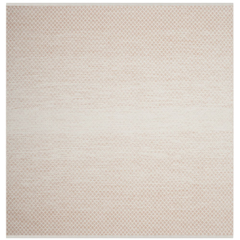 Alannah Hand Woven Cotton Geometric Rug, Square 6'