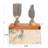 Marble Cheese Server Set With Mango Wood Stand, Black, Set Of 4