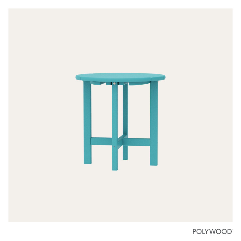 POLYWOOD Round 18" Side Table, Turquoise