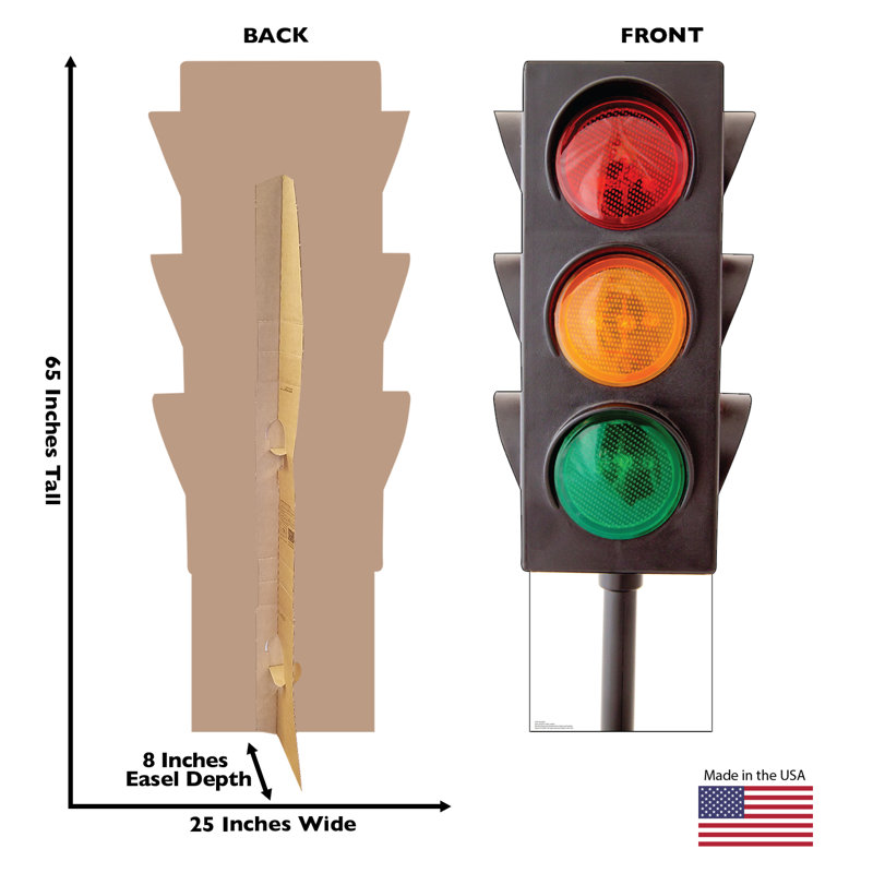 65'' Life-Size Stoplight Cardboard Standup Decor