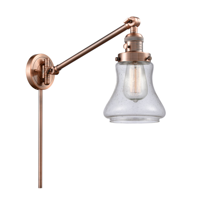 Lampe à bras pivotant 1 lumière Edda Vintage, Grainé, DEL, Nickel satiné brossé