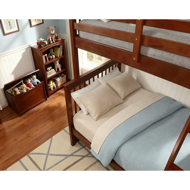 Sofren Kids Twin Over Full Bunk Bed, Walnut