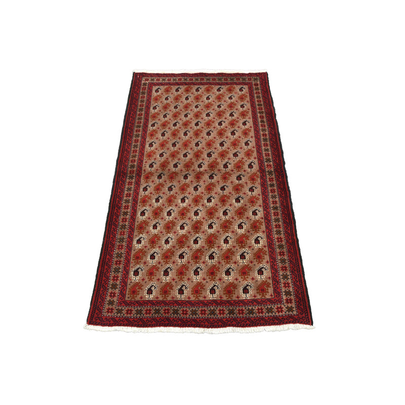 Tapis unique en laine 3 pi 1 po x 5 pi 5 po brun Folakemi