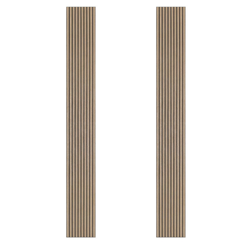 94.5" x 12" Wood Slat Acoustic Panels 3D Decorative Wall Paneling Peel & Stick (Set of 2), Walnut