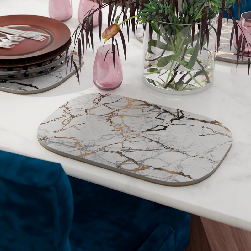 Tapis de table de salle à manger Breccan Placemats, Argent