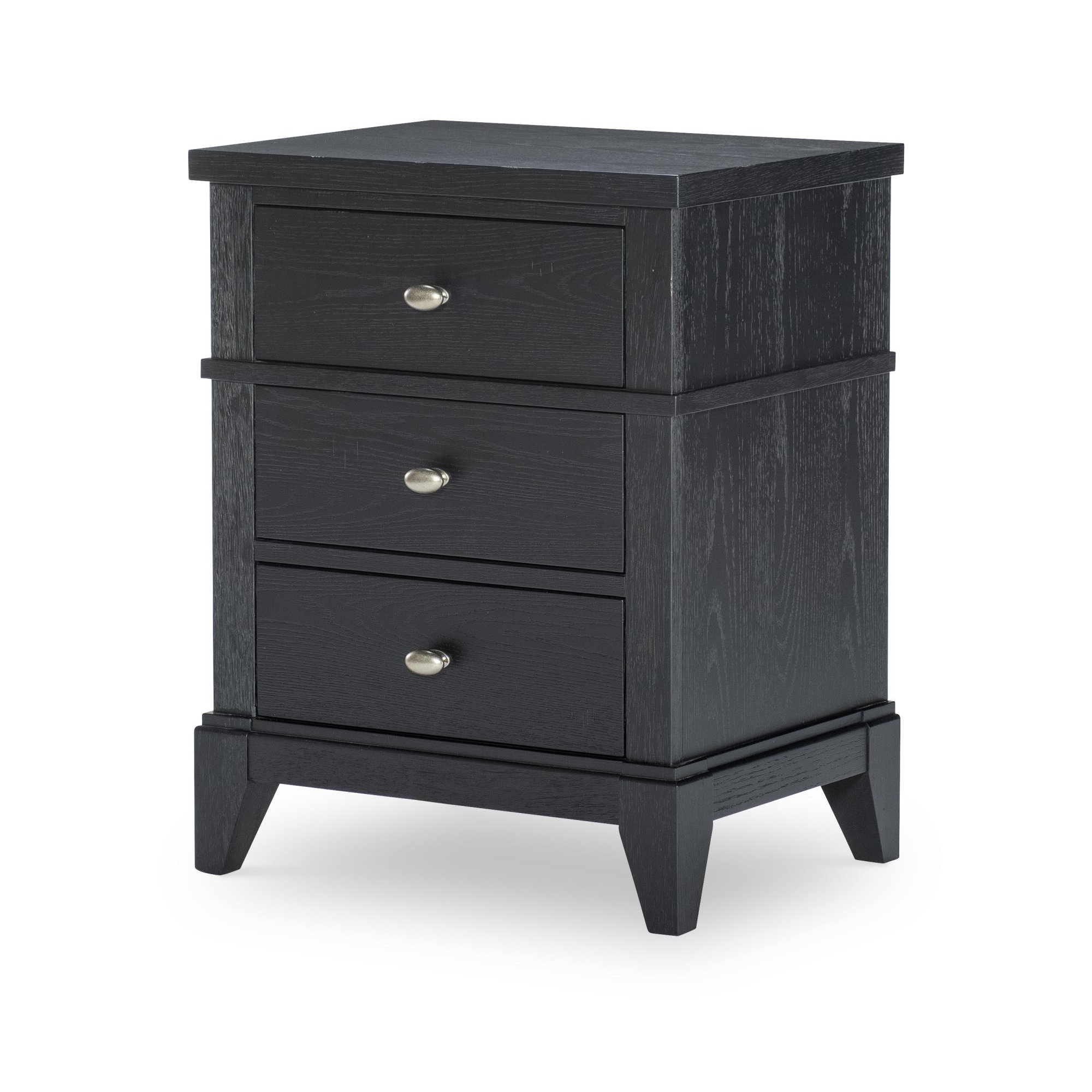 Today's Traditions Night Stand (3 Drawers, POWER W. 2 OUTLETS, 1 USB + 1 USB-C), Black