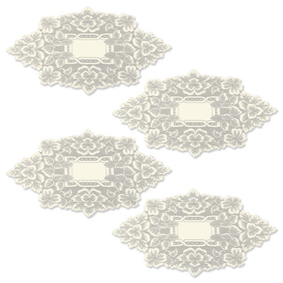 Waldorf Polyester Floral Oval Doily
