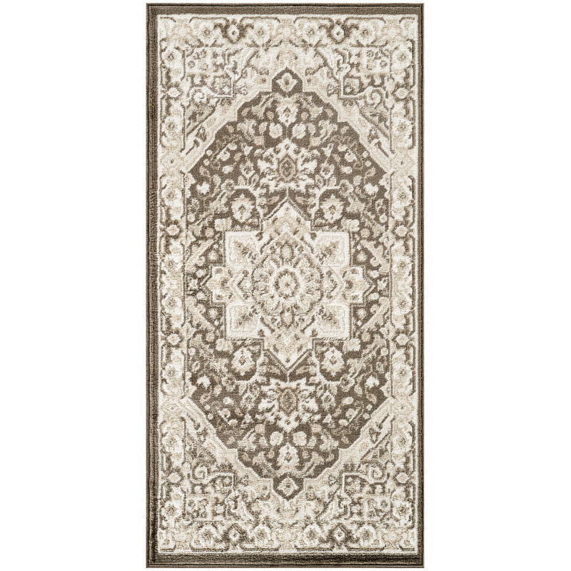 Lafever 2' x 4' Brown Ivory Vintage Indoor Rug, Runner 2' x 4'