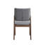 Ensemble de salle à manger 5 pièces contemporain avec table rectangulaire en noyer et chaises rembourrées grises-631925953