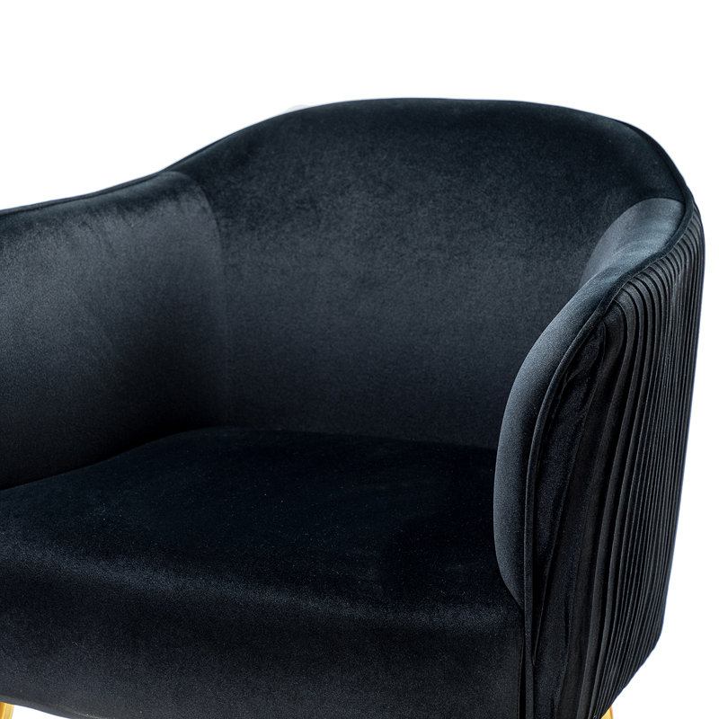 Fauteuil demi-tonneau de 27,5 po Monan, Velours noir