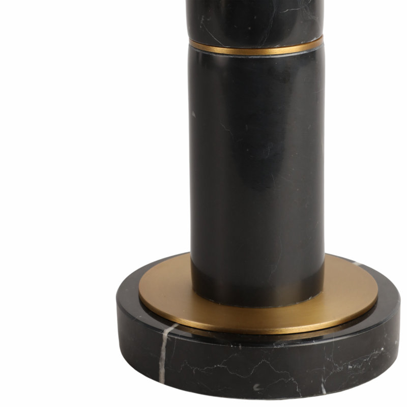 27" Comsouth Marble Table Lamp, Black/White
