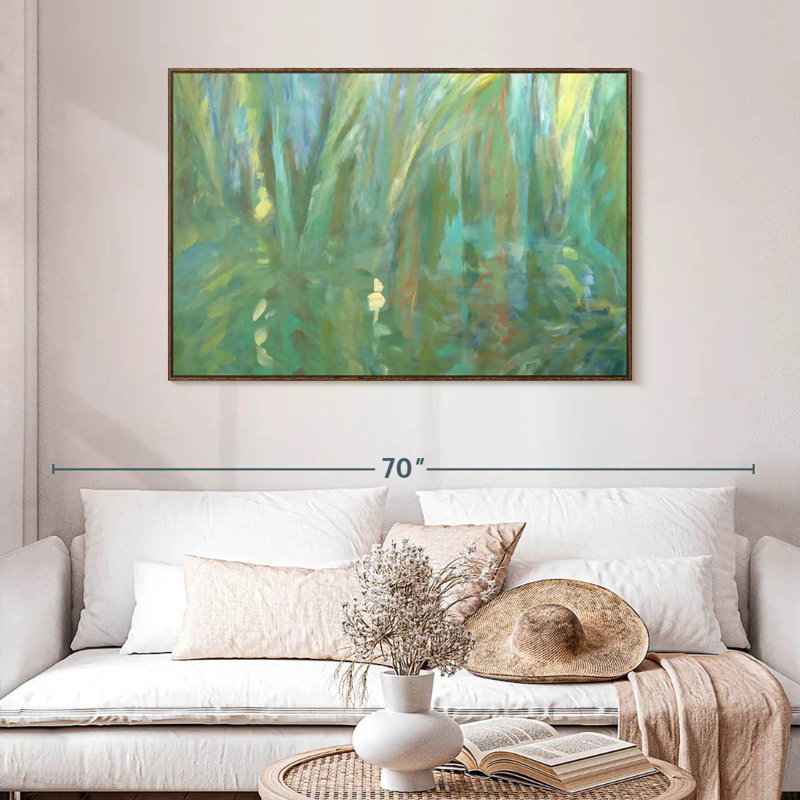 Diptyque des alizés II, 46 po x 31 po, Cadre flottant en noyer
