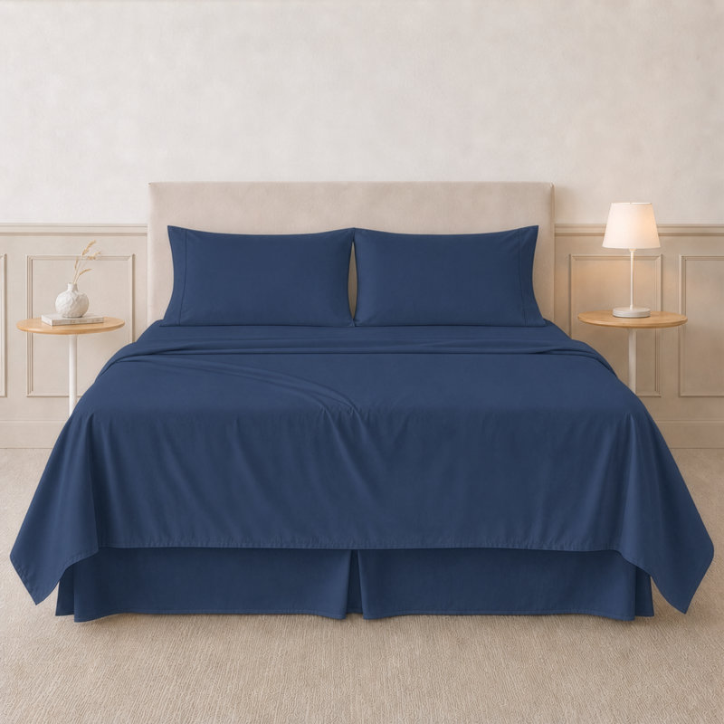 Ensemble de draps 4 pièces en microfibre ultra douce Modern Threads avec poches profondes, couleurs unies et imprimés
