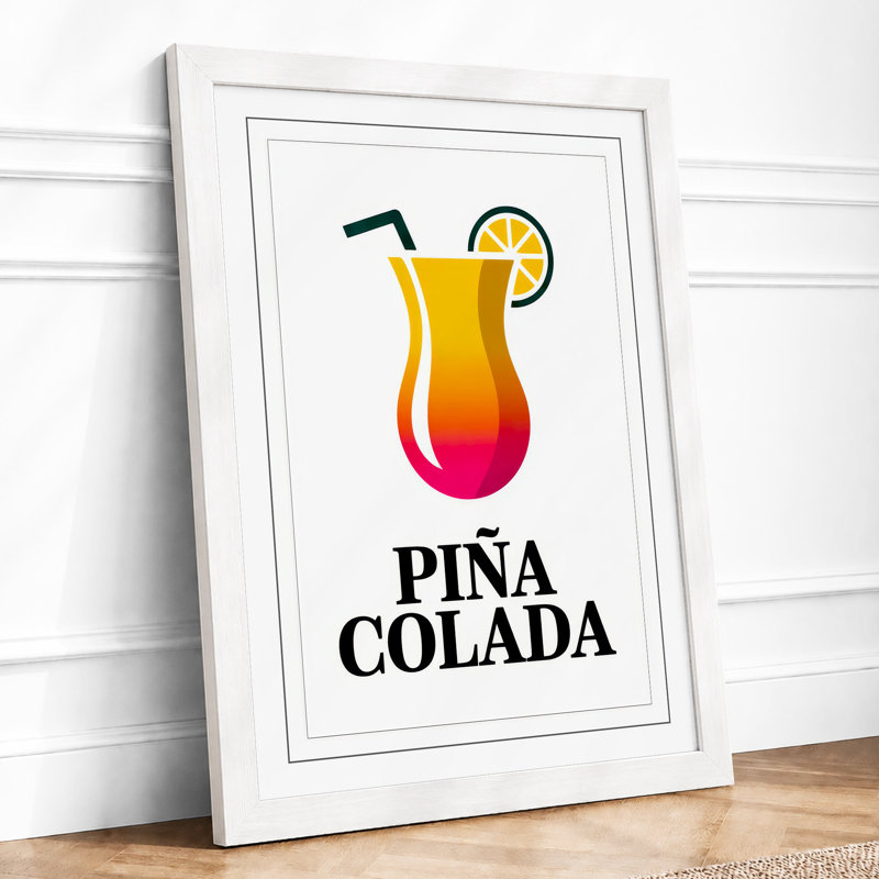 Piña Colada Typography - Print, A4 - 29.7 x 21.0 cm, White