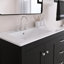 Meuble-lavabo autoportant de 36 po de couleur noire avec lavabo en céramique, 2 portes à fermeture douce et 5 tiroirs